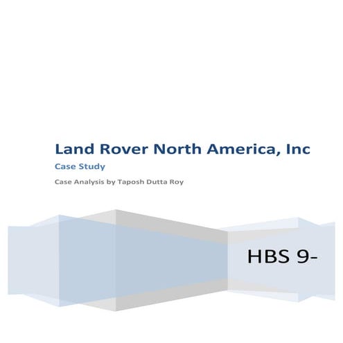 Land rover north america (HBS 9-596036)