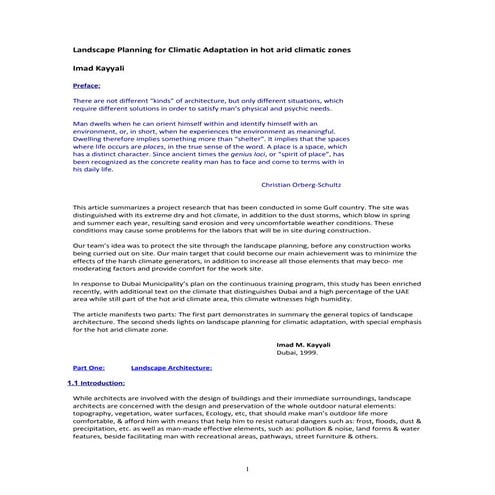 Landscape Planning for Climatic Adaptation