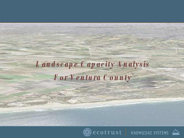 Landscape Capacity Analysis For Ventura County