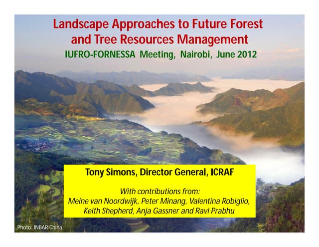 Landscape approaches to future forest and tree resources management