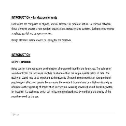 Report on - Landscape Element 