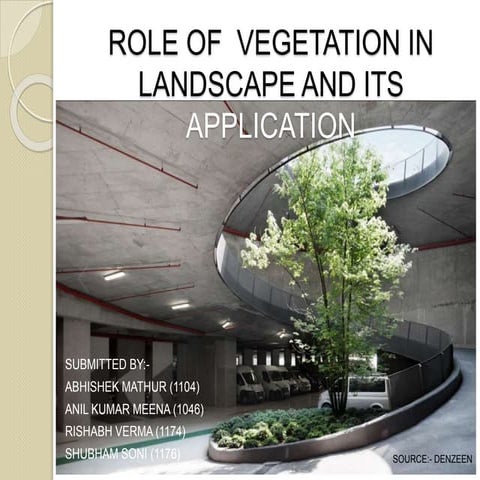 Landscape and its application in architecural design 