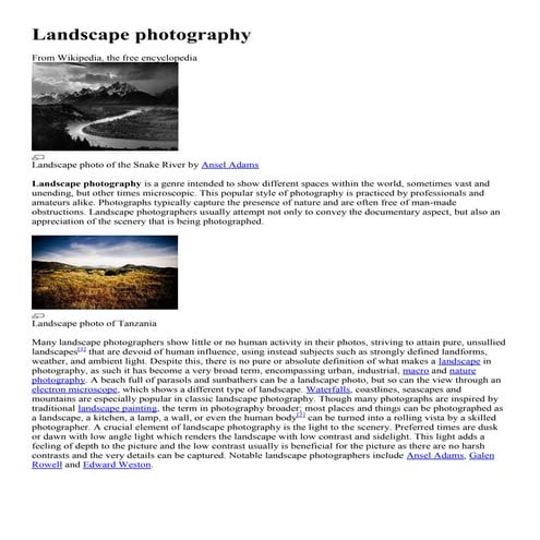 Landscape photography
