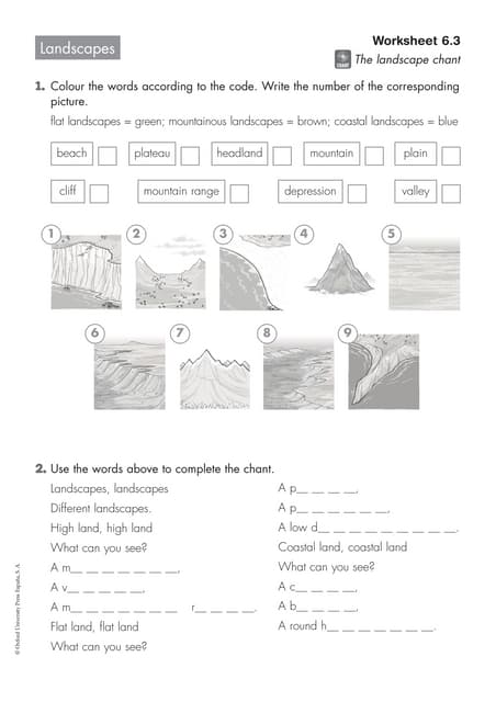 Landscapes worksheet 6.5