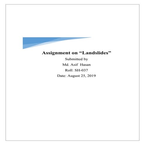Landslides