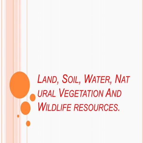 Land, soil, water, natural vegetation
