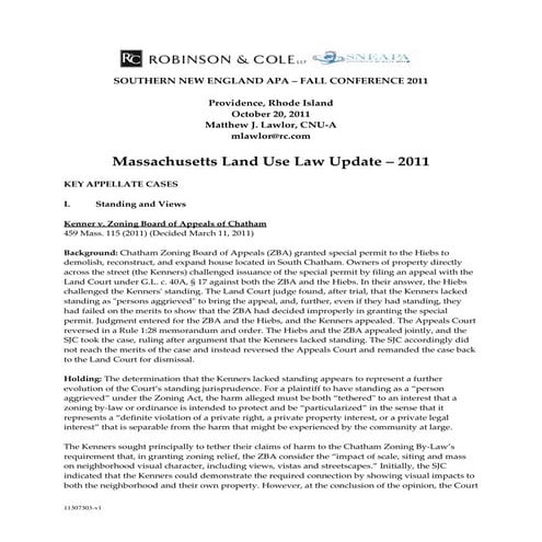Land Use Law Update - MA Handout