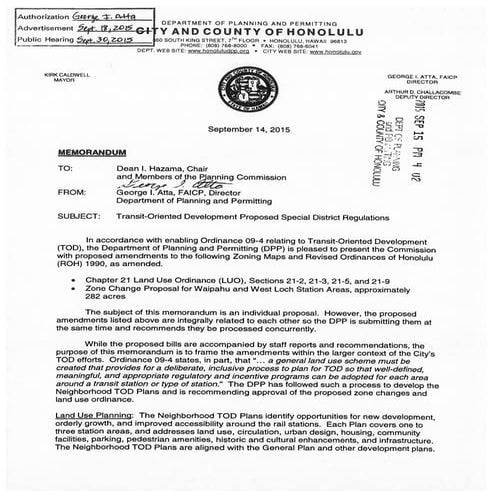 Honolulu land use ordinance amendment