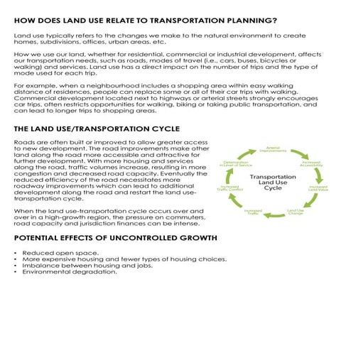 Land use transportation cycle