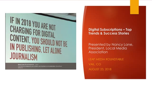 Digital Subscriptions: Top Trends & Success Stories: Nancy Lane