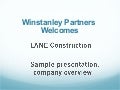 Lane mediatraining presentation, sample company overview