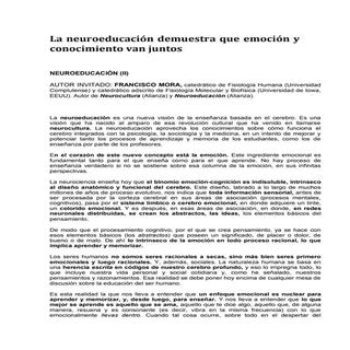 La neuroeducación demuestra que emo...