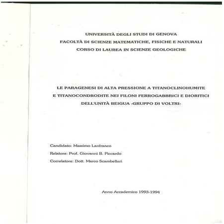 Lanfranco (1994) titanclinohumite