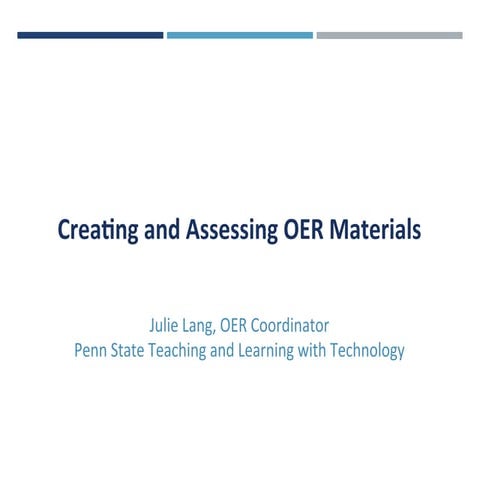 Lang Creating and Assessing OER Materials