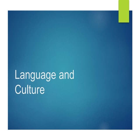 Language and culture