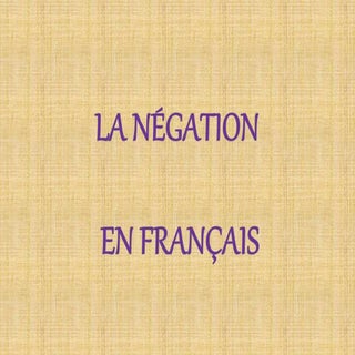 La négation