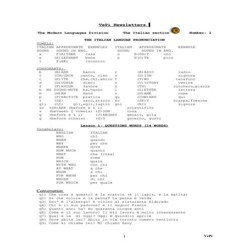 Learn italian language