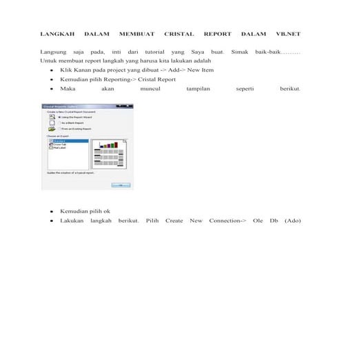 Langkah dalam membuat cristal report dalam vb