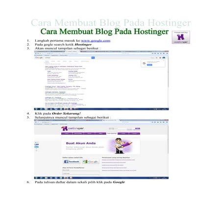 Langkah membuat blog hostinger