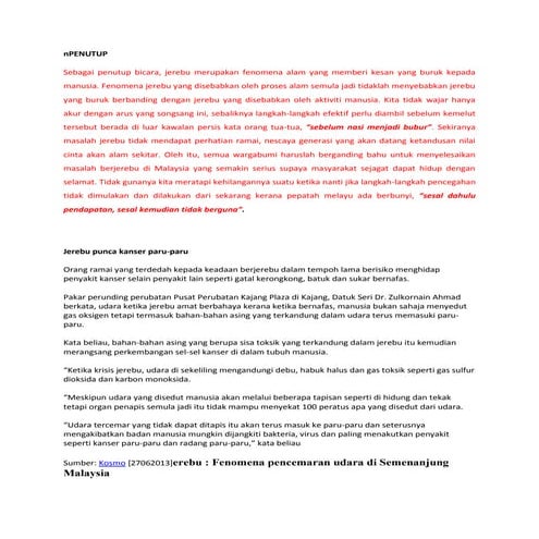 Langkah mencegah dan kesan jerebu terhadap kesihatan