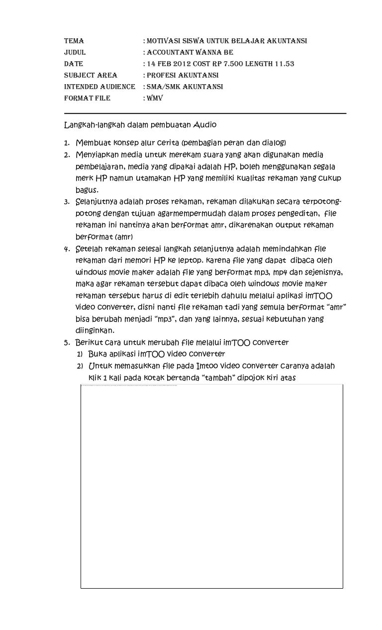 Langkah pembuatan media pembelajaran audio