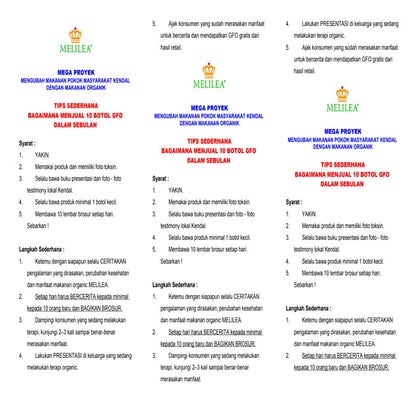 Langkah sederhana menjual 10 botol organik melilea greenfield sebulan