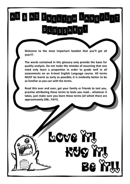 A-Level English Glossary