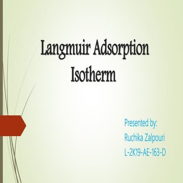Langmuir Adsorption Isotherm