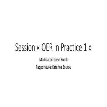 Session "OER in Practice"