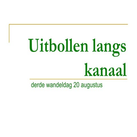 Langsheen het kanaal