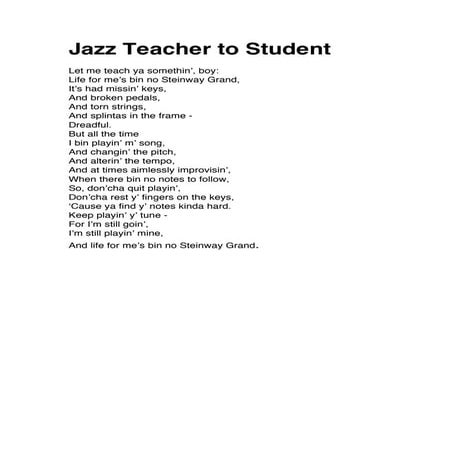 Langston Hughes Pastiche