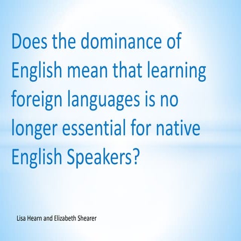 English Language and the wider world