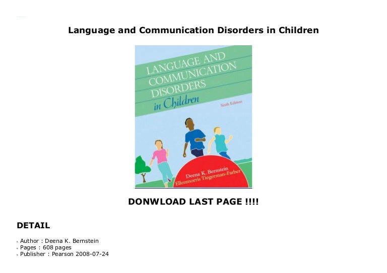 Language and Communication Disorders in Children