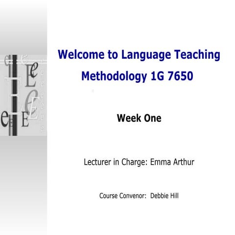 Language Teaching Methodology 1G
