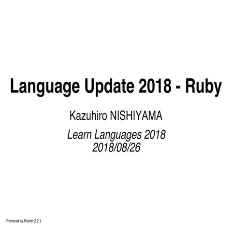 Language update 2018 - ruby