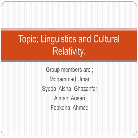 Relationship between language, culture, and identity | PPTX