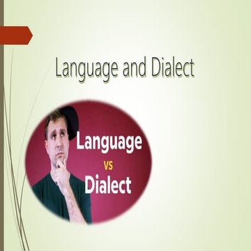 Language and dialect