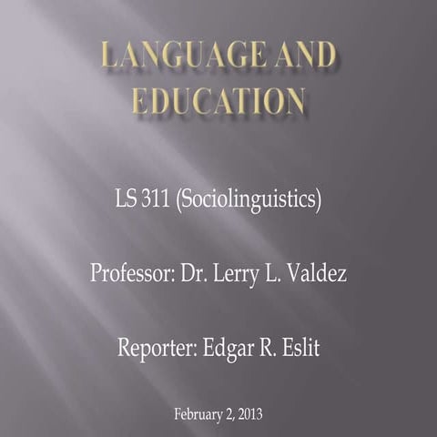 Language and education