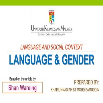 Language and gender