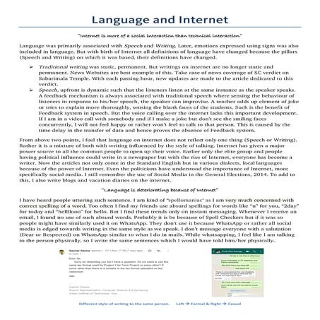 Language and internet