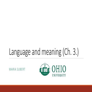 Language and meaning (ch 3) power point