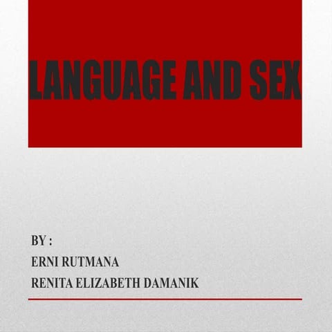Language and sex in Sociolinguistic