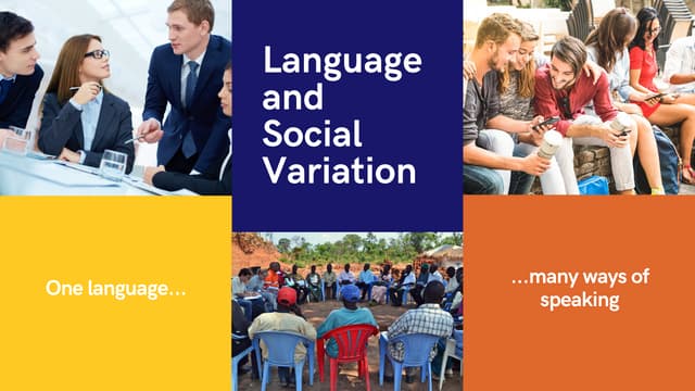 Language and social variation