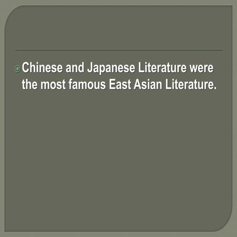 History of East Asian Literature