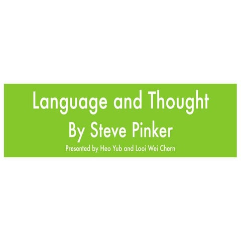 Language and Thought