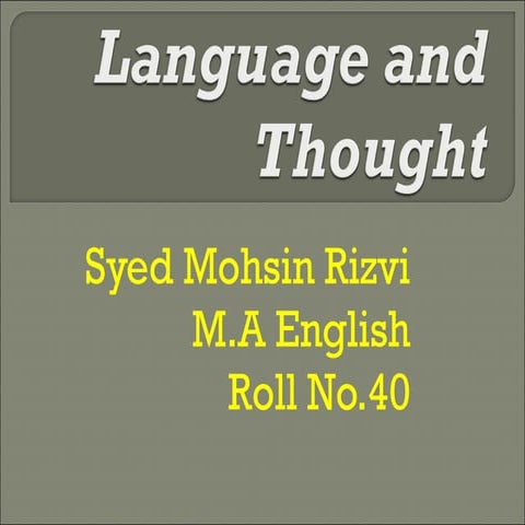Language and thought relationship
