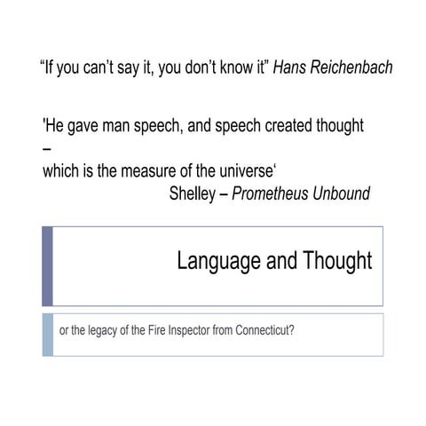 Language and thought pml