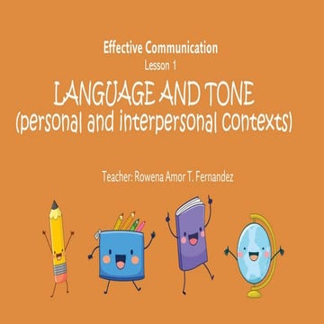 Understanding Language And Tone In Effective Communication PPTX