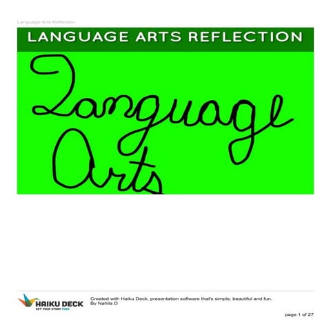 Language arts reflection