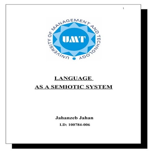 Language as semiotic system assignment